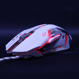 Silent Mute Noiseless 3200dpi Adjustment USB 6D Wired Optical Gaming Mouse