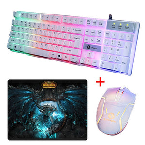 Wired Backlit GTX300 illuminated Multimedia Ergonomic Usb Gaming Keyboard + Optical Gaming Mouse Sets + Cool Mouse Pad