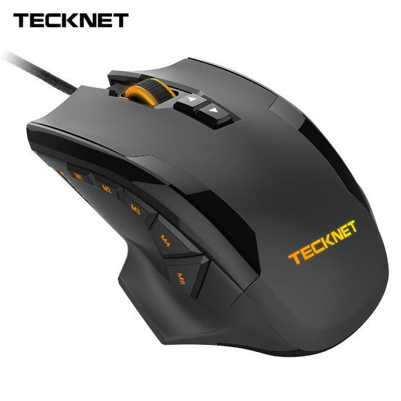 TeckNet 16400DPI Laser Mouse 10 Programmable Macro Button RGB Backlight 3 LED Light Modes Gaming Mouse