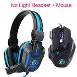 7 Buttons 5500 DPI Professional Gaming Mouse+Heavy Bass Games LED Light Gaming Headphone