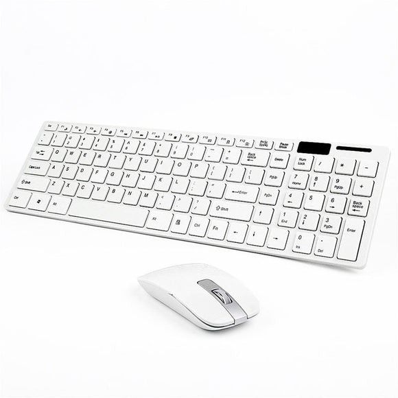 YOC-White Wireless 2.4GHz Gaming Keyboard and Mouse Combo Set Power Saving