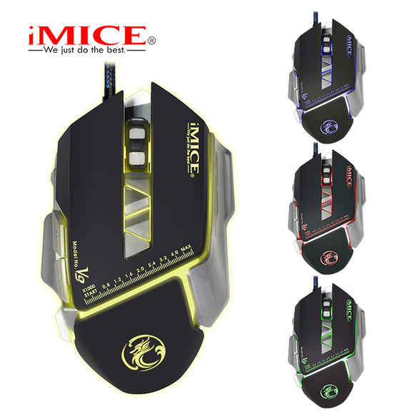 iMICE Macro Custom 7 Buttons  3200DPI Optical Mouse Colorful Backlight Breath Gaming Mouse
