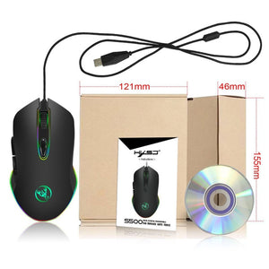 HXSJ USB Wired Mouse 6 Buttons 200-4800DPI Optical USB Gaming Mouse