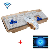 HK1600 2.4GHz Wireless Multimedia Ergonomic Usb Gaming Keyboard Metal + Optical Gamer Mouse Set + Mouse pad