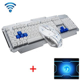 HK1600 2.4GHz Wireless Multimedia Ergonomic Usb Gaming Keyboard Metal + Optical Gamer Mouse Set + Mouse pad