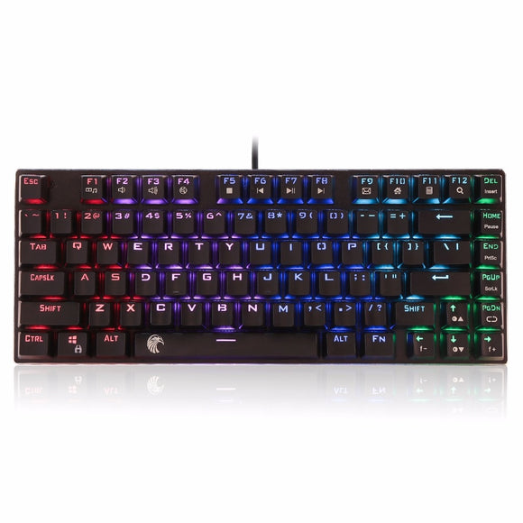 Z88 Tenkeyless RGB Backlit Brown Switches Aluminum Compact 81 Keys Mechanical Gamer Keyboard