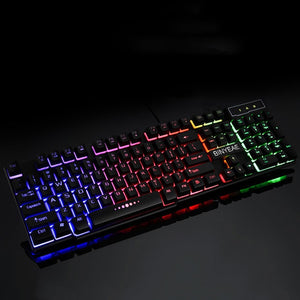 English Backlight Wired Teclado Floating LED Backlit USB Similar Mechanical Gaming Keyboard