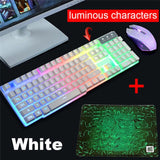Wired LED Backlit Multimedia Ergonomic Usb Gaming Keyboard Mouse Combo Illuminated Optical Gamer Mouse Sets + Mouse Pad