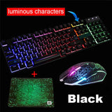 Wired LED Backlit Multimedia Ergonomic Usb Gaming Keyboard Mouse Combo Illuminated Optical Gamer Mouse Sets + Mouse Pad