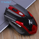 T-WOLF Q7 Silent Wireless Optical 2.4GHz PC Gaming Mouse