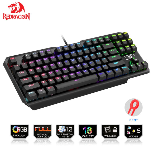 Redragon USAS K553 RGB LED Backlit 87 keys Anti-ghosting Mechanical Gaming Keyboard