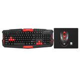 2.4GHz Wireless Gaming Keyboard Mouse Combo 19Key Anti-ghosting Adjustable DPI USB Receiver Adapter Mouse Mat