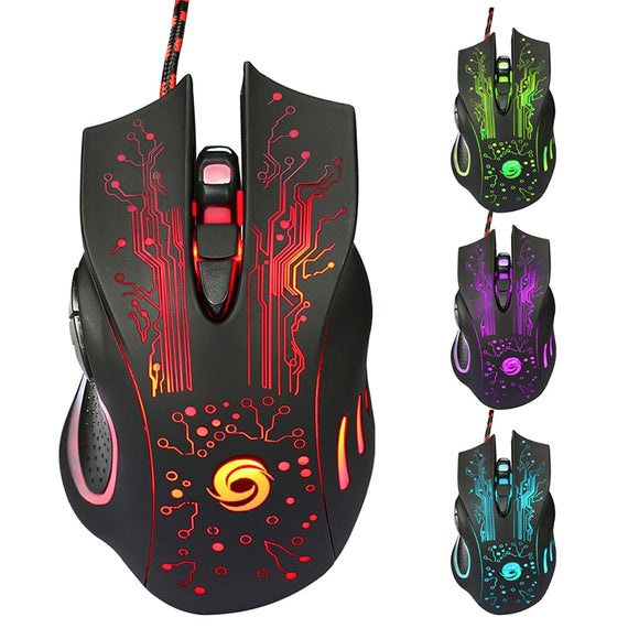 Hot 6D USB Wired 3200DPI 6 Buttons LED Optical Professional Gaming Mouse