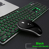 LT600 Rechargeable 2.4GHz Wireless 104 Keys Backlit Usb Ergonomic Gaming Keyboard + 1600DPI Optical Gaming Mouse Sets