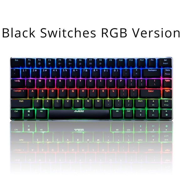 AJAZZ AK33 RGB LED 82 Keys Blue/Black Switches Anti-Ghosting Mechanical Gaming Keyboards