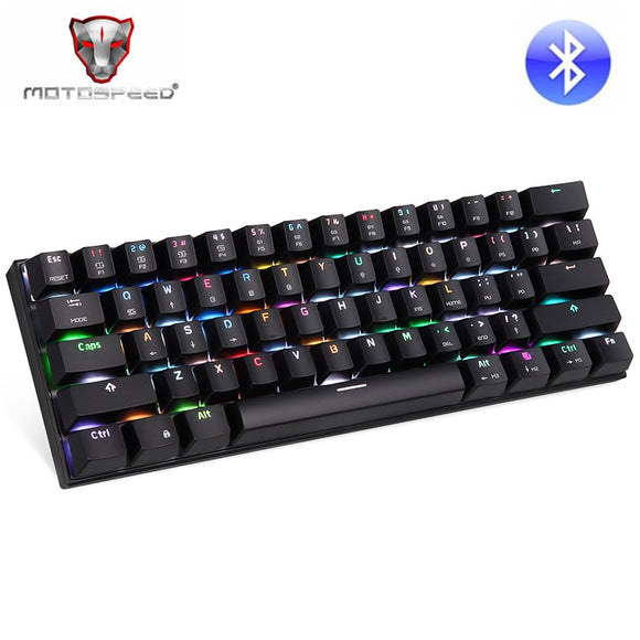 Motospeed CK62 Gaming Mechanical USB Bluetooth Wireless Keyboard With Backlight Gamer RGB For Computer PC Keycaps Key Cap Board