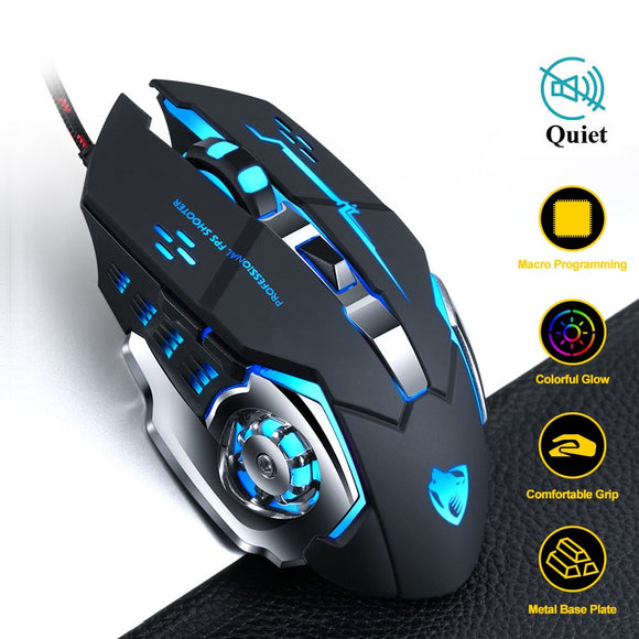 Professional Wired 6 Button 3200DPI LED Optical USB Gaming Mouse