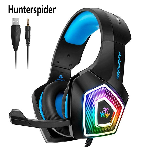 Hunterspider V1 With Mic for Xbox PS4 PC Headphones Stereo Over Ear Bass 3.5mm Gaming Headphone