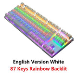 87/104 Keys RGB LED Backlit Wired Blue Brown Red Switch Gaming Keyboard