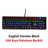 87/104 Keys RGB LED Backlit Wired Blue Brown Red Switch Gaming Keyboard