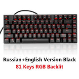 87/104 Keys RGB LED Backlit Wired Blue Brown Red Switch Gaming Keyboard