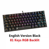 87/104 Keys RGB LED Backlit Wired Blue Brown Red Switch Gaming Keyboard