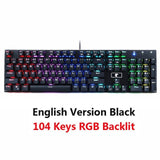 87/104 Keys RGB LED Backlit Wired Blue Brown Red Switch Gaming Keyboard