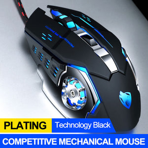 Professional 8D 3200DPI Adjustable Wired Optical LED Computer Game Mice USB Cable Gaming Mouse