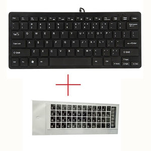 Sticker Black Ultra Thin Quiet Small Size 78 Keys Mini Multimedia USB Keyboard