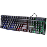 SUNROSE K201 USB Wired 104 Keys 3-Color Backlight Gaming Keyboard