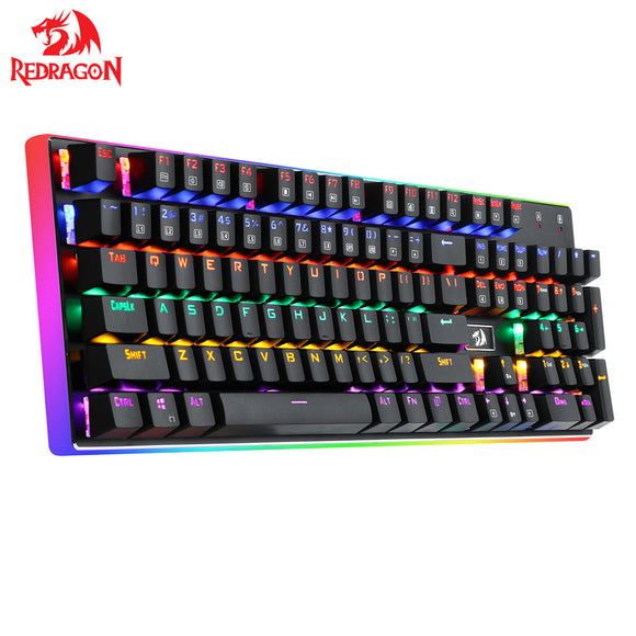 Redragon K557R Rainbow Backlit Wired Mechanical 104 Keys Gaming Keyboard