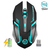 Wireless Gaming Mouse 3200 DPI Rechargeable Adjustable 7 Color Backlight Breathing Gaming Mouse