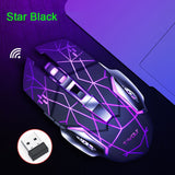 Wireless Gaming Mouse 3200 DPI Rechargeable Adjustable 7 Color Backlight Breathing Gaming Mouse