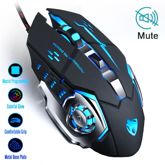 Professional 8D 3200DPI Adjustable Wired Optical LED Computer Game Mice USB Cable Gaming Mouse