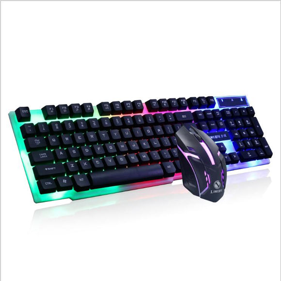 GTX300 3D 104 keys Rainbow Gaming USB Wired Keyboard colorful button mouse suit LED Backlit Keyboard Mouse Set