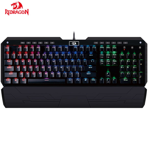 Redragon K555 RGB Mechanical Ergonomic Design LED Backlit 104 Key Gaming Keyboard