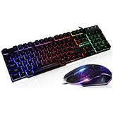 T6 Luminous Mechanical Wired Computer Gaming Keyboard + Mouse Set
