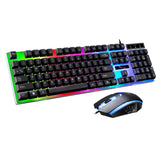 Wired Suspension Keys with LED Breathing Light Mechanical Feeling Computer Gaming Keyboard and Mouse Set